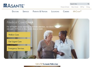 How asante.org looks like on a tablet such as an iPad.