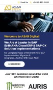 How asardigital.com looks like on a mobile device such as an iPhone.