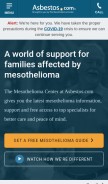 How asbestos.com looks like on a mobile device such as an iPhone.