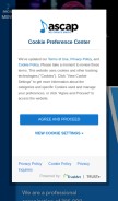 How ascap.com looks like on a mobile device such as an iPhone.