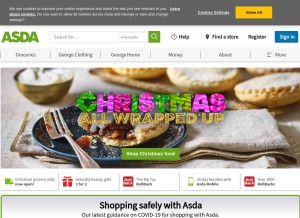 How asda.com looks like on a tablet such as an iPad.