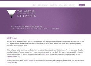 How asexuality.org looks like on a tablet such as an iPad.