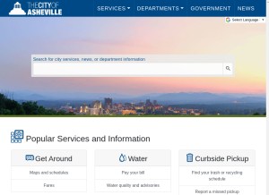 How ashevillenc.gov looks like on a tablet such as an iPad.