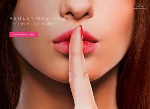 How ashleymadison.com looks like on a tablet such as an iPad.