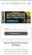 How ashtonwoods.com looks like on a mobile device such as an iPhone.