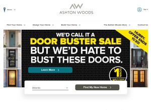 How ashtonwoods.com looks like on a tablet such as an iPad.