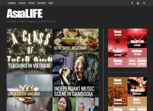 How asialifemagazine.com looks like on a tablet such as an iPad.