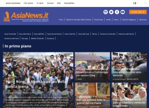 How asianews.it looks like on a tablet such as an iPad.