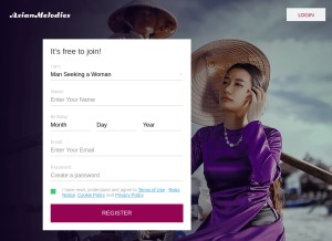 How asianmelodies.com looks like on a tablet such as an iPad.