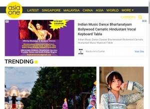 How asiaone.com looks like on a tablet such as an iPad.