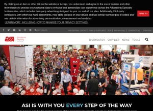 How asicentral.com looks like on a tablet such as an iPad.