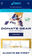 How asicsamerica.com looks like on a mobile device such as an iPhone.