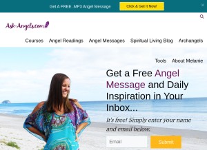 How ask-angels.com looks like on a tablet such as an iPad.