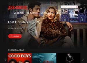 How ask4movie.co looks like on a tablet such as an iPad.