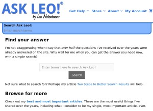How askleo.com looks like on a tablet such as an iPad.