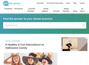 How askthedentist.com looks like on a tablet such as an iPad.