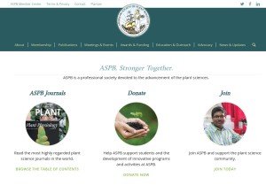 How aspb.org looks like on a tablet such as an iPad.