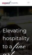 How aspecthospitality.in looks like on a mobile device such as an iPhone.