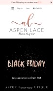 How aspenlace.com looks like on a mobile device such as an iPhone.