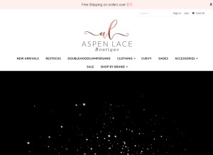 How aspenlace.com looks like on a tablet such as an iPad.