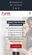 How aspiretax.com looks like on a mobile device such as an iPhone.