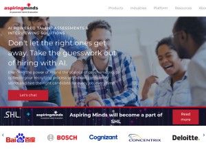 How aspiringminds.com looks like on a tablet such as an iPad.