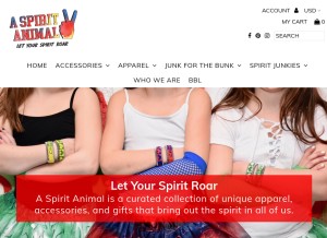 How aspiritanimal.com looks like on a tablet such as an iPad.