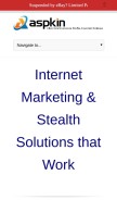 How aspkin.com looks like on a mobile device such as an iPhone.
