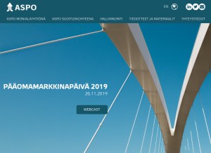 How aspo.fi looks like on a tablet such as an iPad.