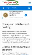 How aspspider.com looks like on a mobile device such as an iPhone.