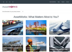 How assetworks.com looks like on a tablet such as an iPad.