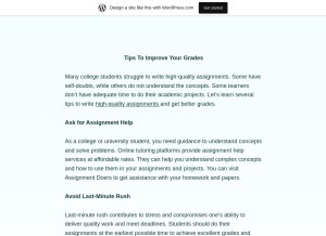 How assignmentdoers.wordpress.com looks like on a tablet such as an iPad.