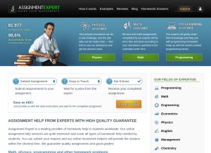 How assignmentexpert.com looks like on a tablet such as an iPad.