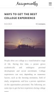 How assignmentfy.weebly.com looks like on a mobile device such as an iPhone.