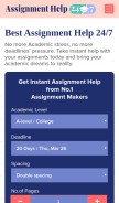 How assignmenthelp247.com looks like on a mobile device such as an iPhone.