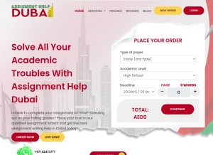 How assignmenthelpdubai.ae looks like on a tablet such as an iPad.