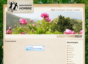 How associazionehombre.it looks like on a tablet such as an iPad.