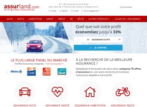 How assurland.com looks like on a tablet such as an iPad.