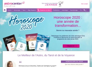 How astrocenter.fr looks like on a tablet such as an iPad.