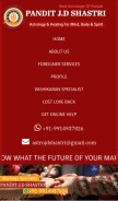 How astrojdshastri.com looks like on a mobile device such as an iPhone.