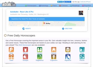 How astrolis.com looks like on a tablet such as an iPad.