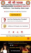 How astrologershambhunath.com looks like on a mobile device such as an iPhone.