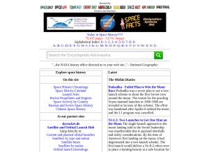 How astronautix.com looks like on a tablet such as an iPad.