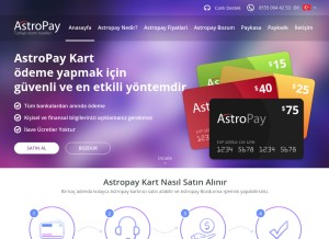 How astropaycard.net looks like on a tablet such as an iPad.