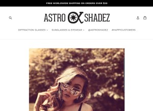 How astroshadez.com looks like on a tablet such as an iPad.