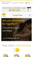 How astroyogi.com looks like on a mobile device such as an iPhone.
