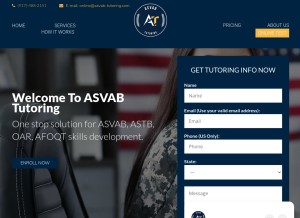 How asvab-tutoring.com looks like on a tablet such as an iPad.