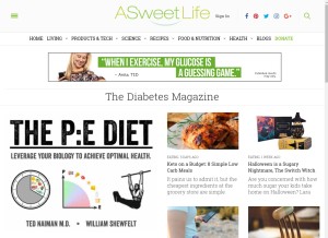 How asweetlife.org looks like on a tablet such as an iPad.