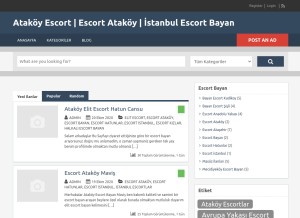 How atakoyeskortlar.com looks like on a tablet such as an iPad.