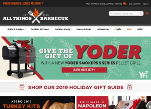 How atbbq.com looks like on a tablet such as an iPad.